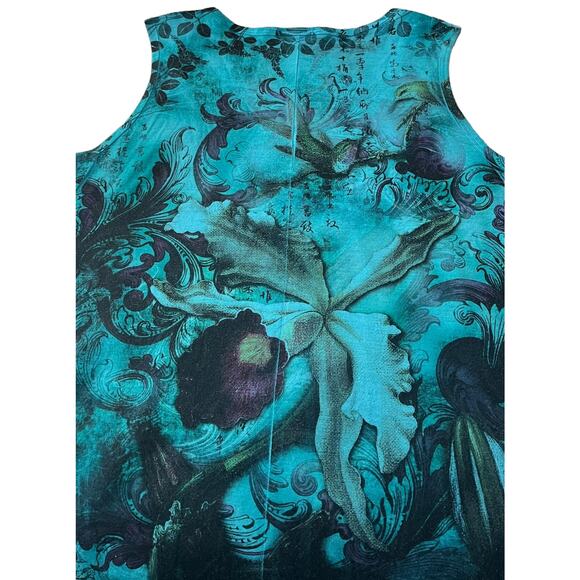 DRESSBARN ABOVE KNEE- MINI SLEEVELESS DRESS, WOMENS, M, BLUE TEAL GREEN PURPLE - Picture 7 of 10